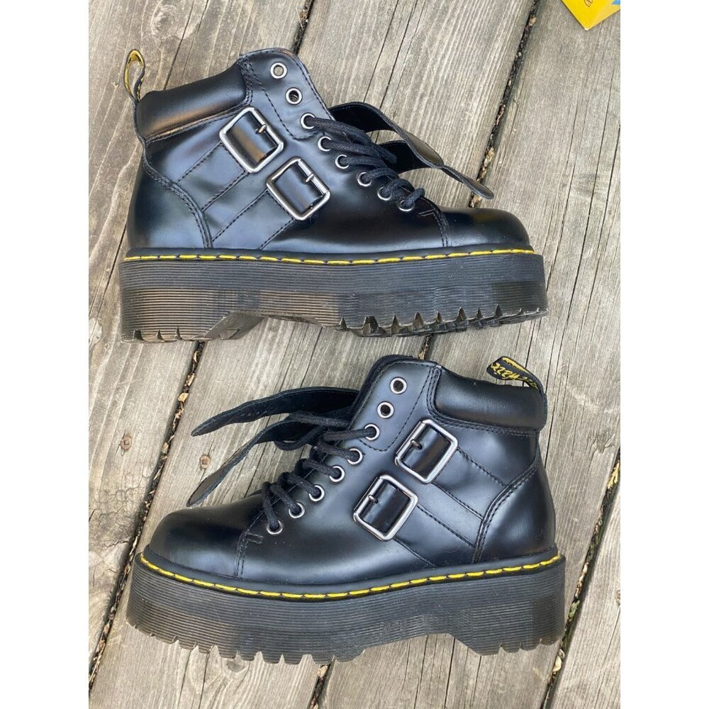 Dr Martens Black Platform Buckle Ankle Boots - Women's - Picture 2 of 11